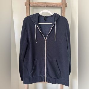 H&M Mens Navy hooded zip sweatshirt
